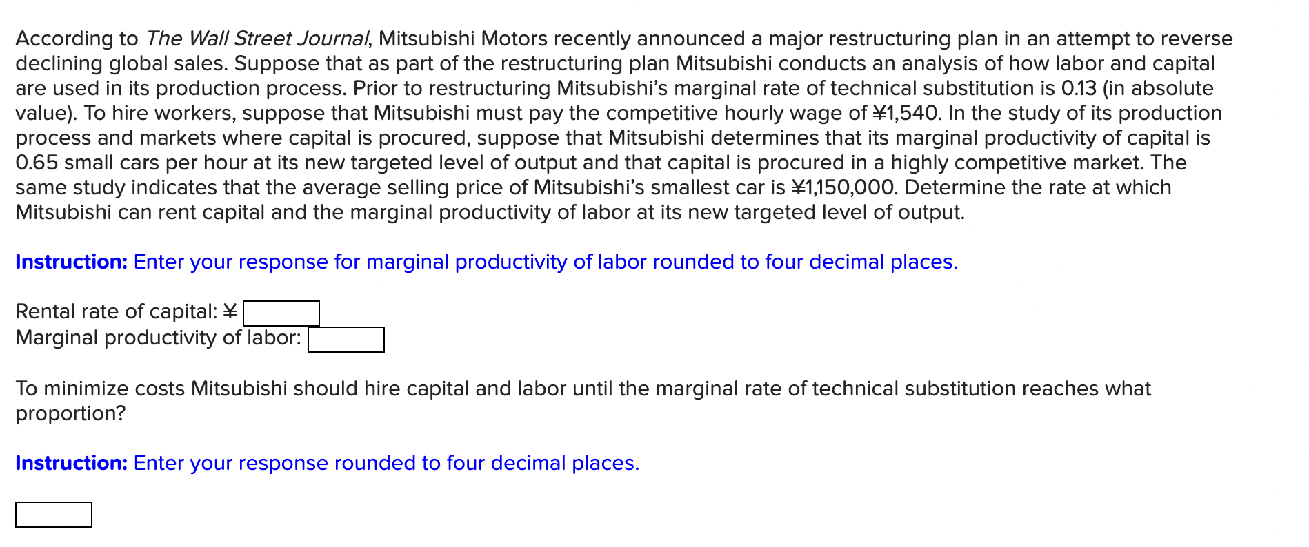 Solved According to The Wall Street Journal, Mitsubishi