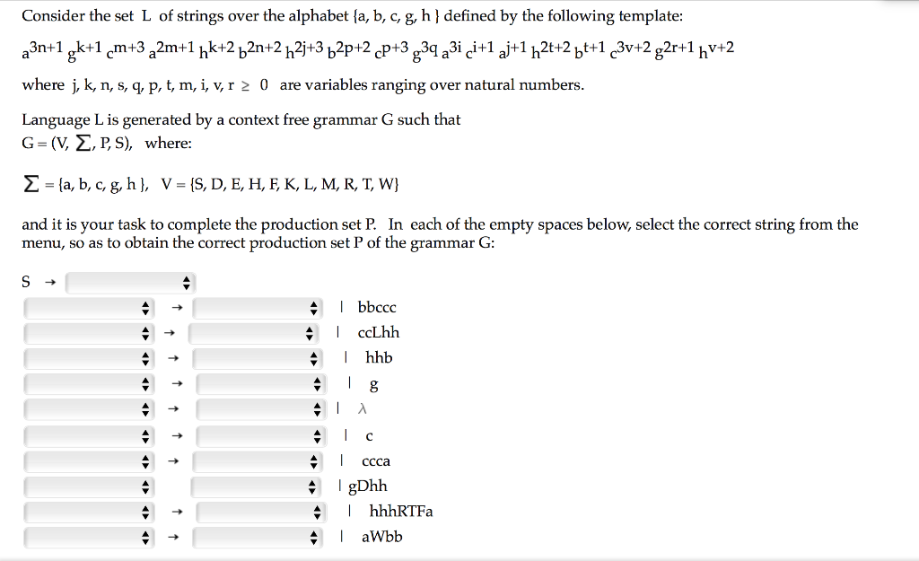 Consider The Set L Of Strings Over The Alphabet A Chegg Com