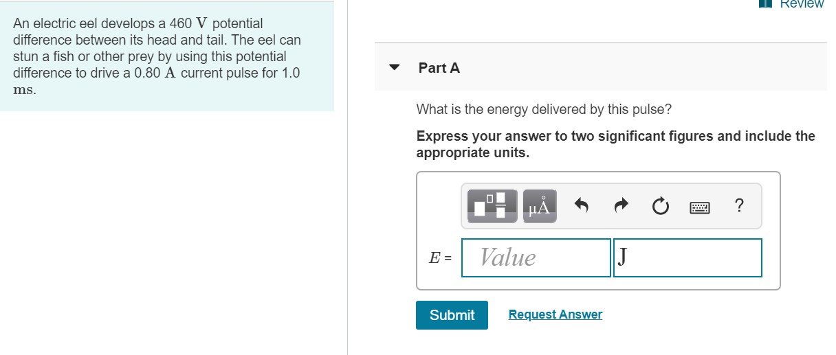 Solved Review An electric eel develops a 460 V potential