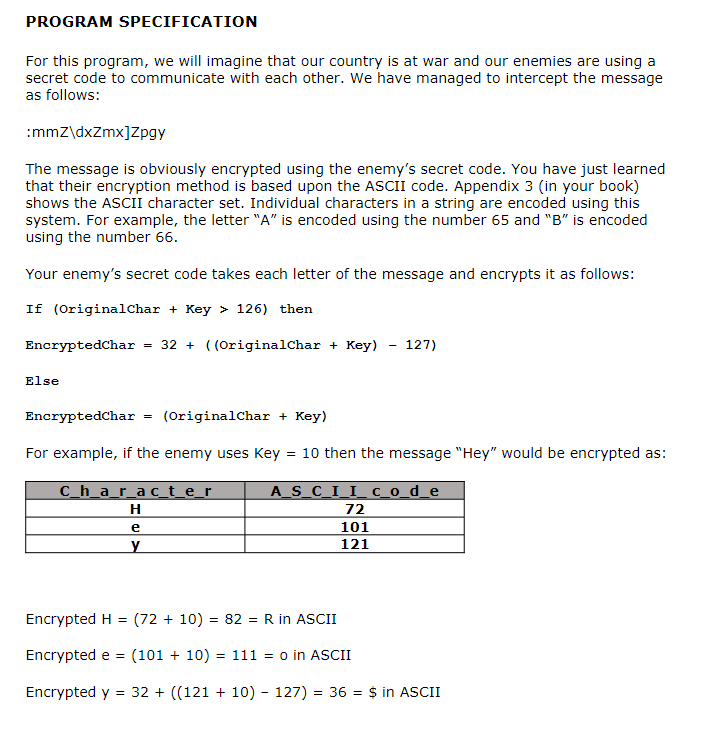 Solved PROGRAM SPECIFICATION For this program, we will | Chegg.com