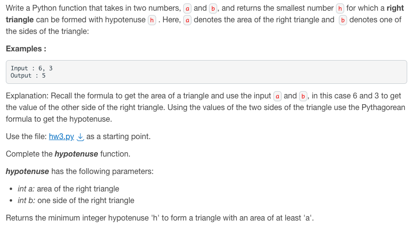 Solved Write a Python function that takes in two numbers, | Chegg.com
