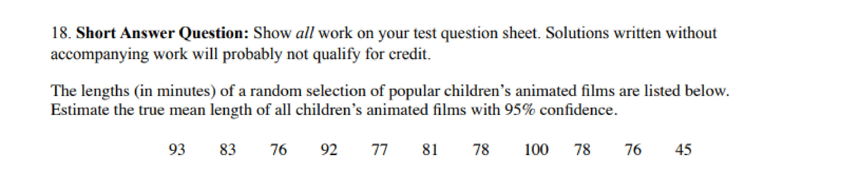 Solved A. Calculate The Sample Average B. Calculate S C. | Chegg.com