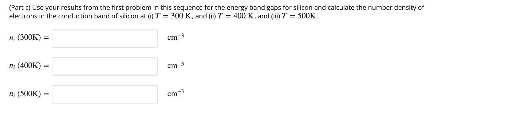 Solved (Part A) Calculate The Number Density Of States In | Chegg.com