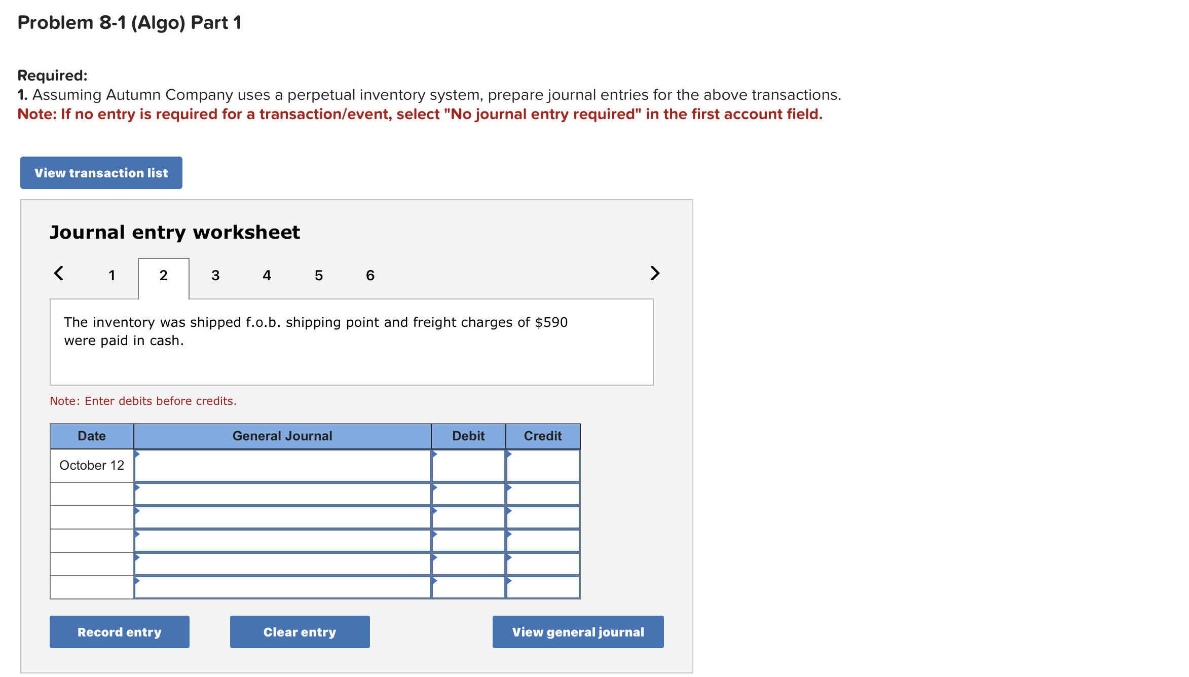 Solved Required Information Problem 8-1 (Algo) Various | Chegg.com