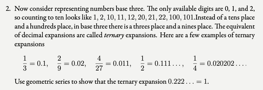 Solved 2. Now consider representing numbers base three. The | Chegg.com