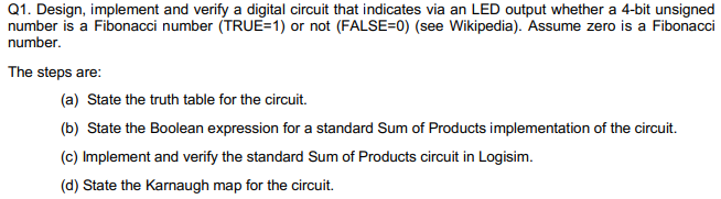 Solved Q1. Design, implement and verify a digital circuit | Chegg.com