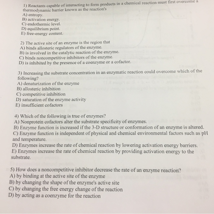 Reactants Capable Of Interacting To Form Products