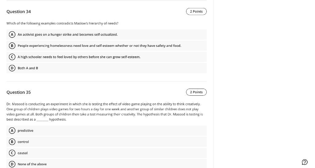 Solved Question 42 ( 2 Points 2 Points Which of the | Chegg.com