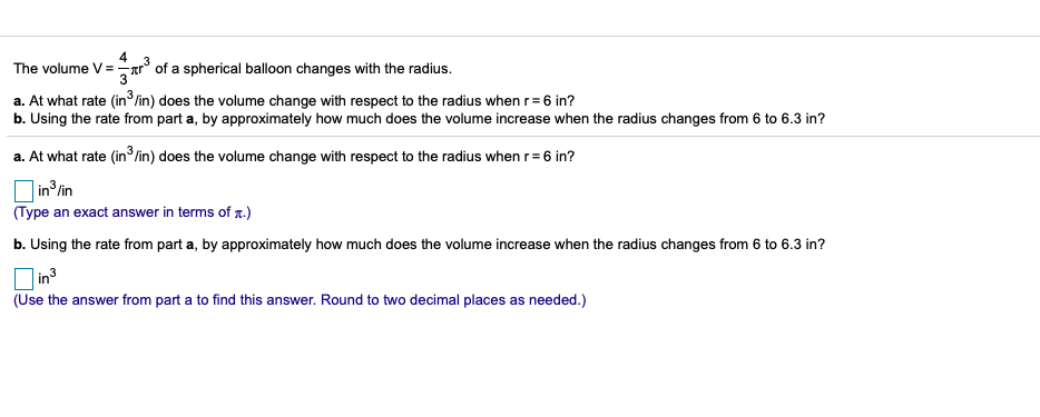 solved-the-volume-v-tr-of-a-spherical-balloon-changes-chegg