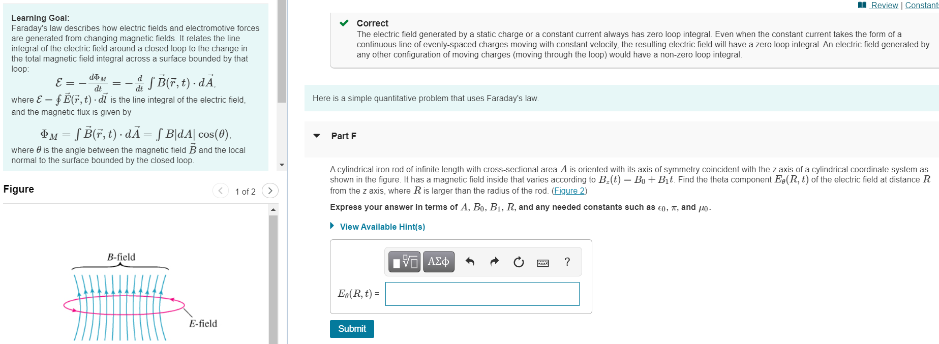 Solved Review Constant Correct The electric field | Chegg.com