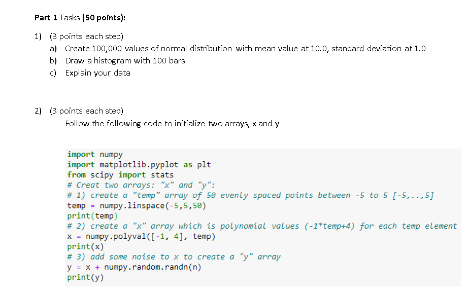 Part 1 Tasks (50 points): 1) (3 points each step) a) | Chegg.com
