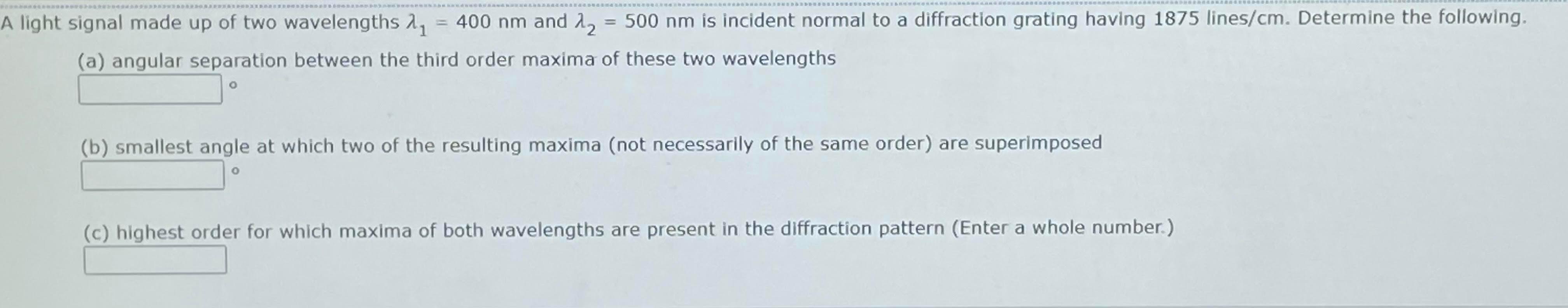 Solved ************* A light signal made up of two | Chegg.com