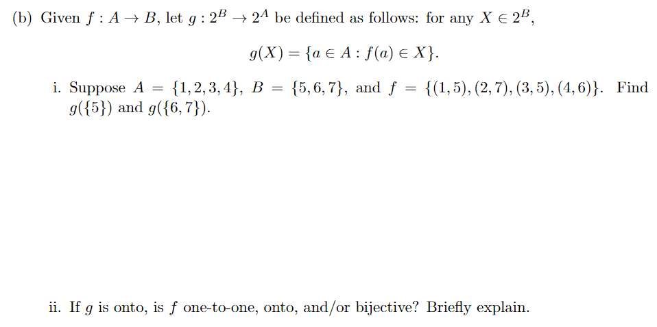 Solved (b) Given F : A + B, Let G: 2B + 24 Be Defined As | Chegg.com