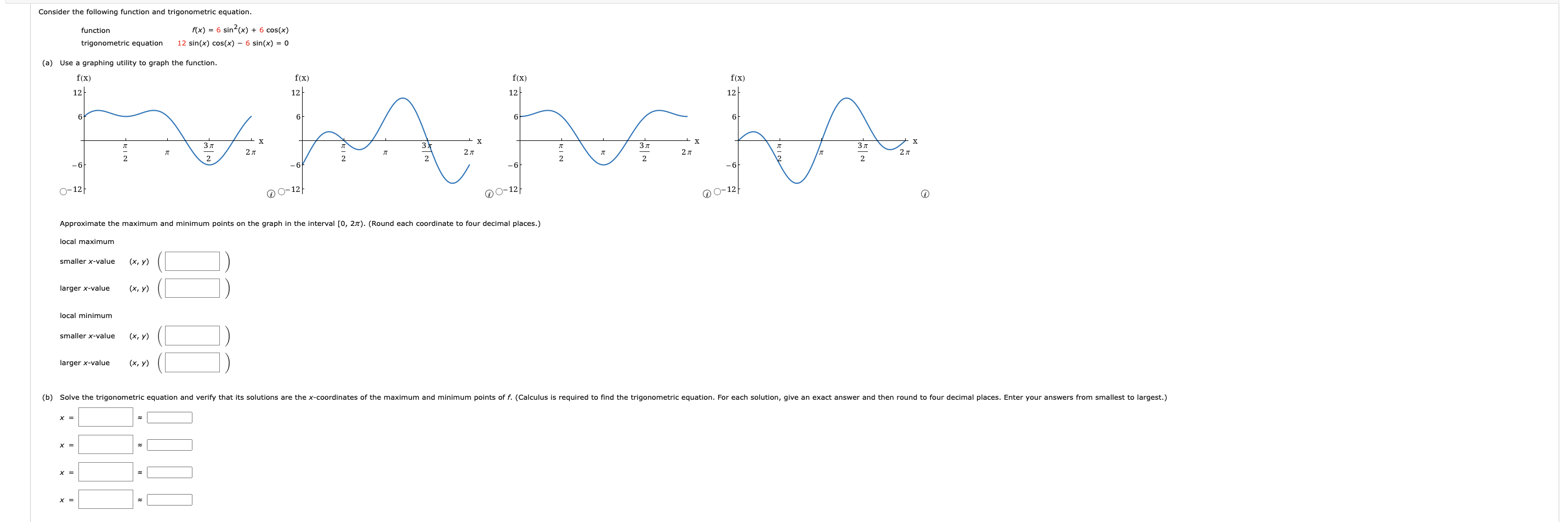 Solved Consider the following function and trigonometric | Chegg.com