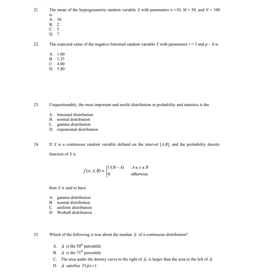 Solved The Mean Of The Hypergeometric Random Variable X W Chegg Com