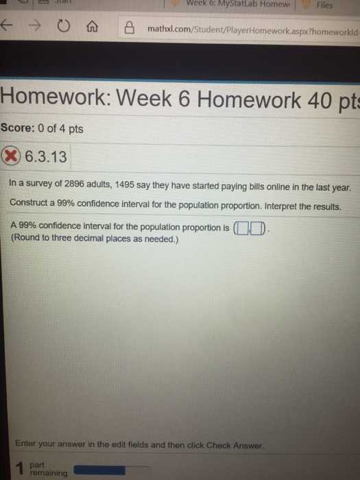 Mystatlab homework answers