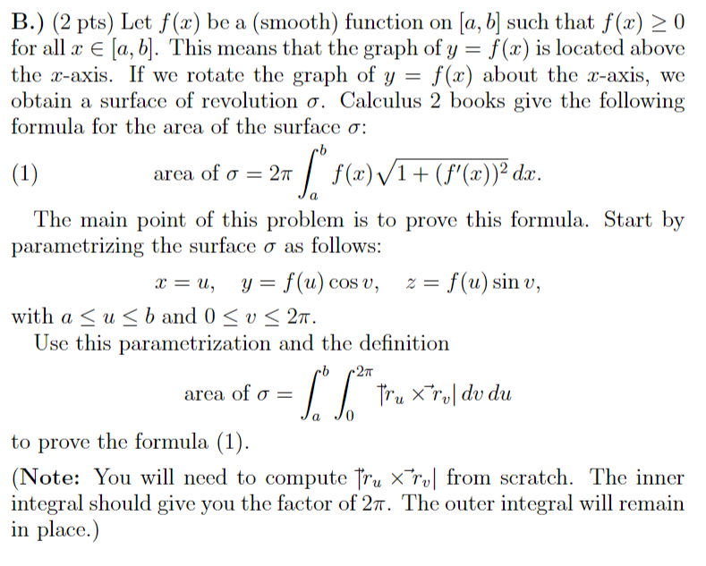 Solved B 2 Pts Let F X Be A Smooth Function On A Chegg Com