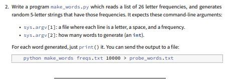 Solved In python, please do not use one of the previous | Chegg.com