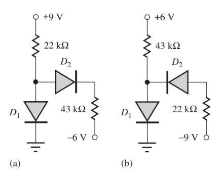 Solved 3.68. Find the Q-points for the diodes in the two | Chegg.com