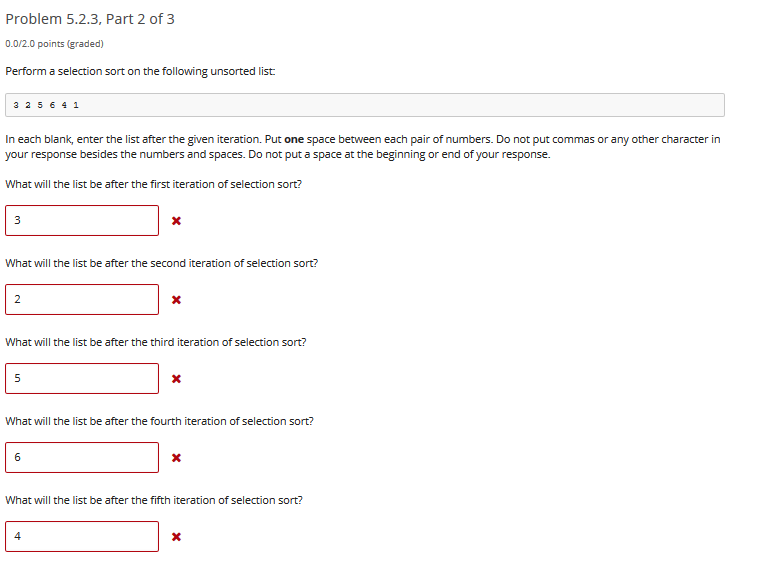 Solved Problem 5.2.3, Part 1 of 3 0.0/2.0 points (graded) | Chegg.com