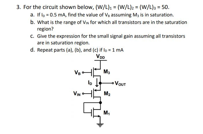 Solved If Id 0 5 Ma Find The Value Of Vb Assuming M3 I Chegg Com