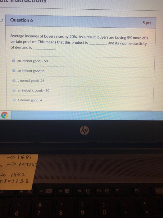 Solved arted: Oct 3 at 3:27pn uiz Instructions D Question 5 | Chegg.com