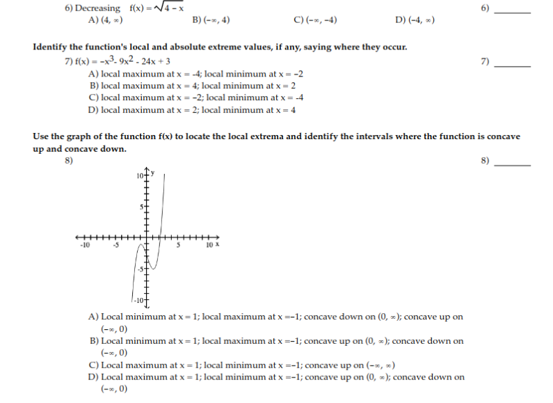 Solved Find the open intervals on which the function is | Chegg.com