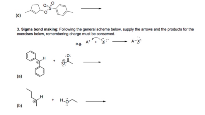 Solved Sigma bond making: Following the general scheme | Chegg.com