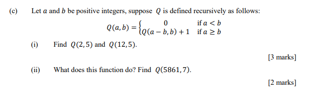 Solved (c) Let A And B Be Positive Integers, Suppose Q Is | Chegg.com