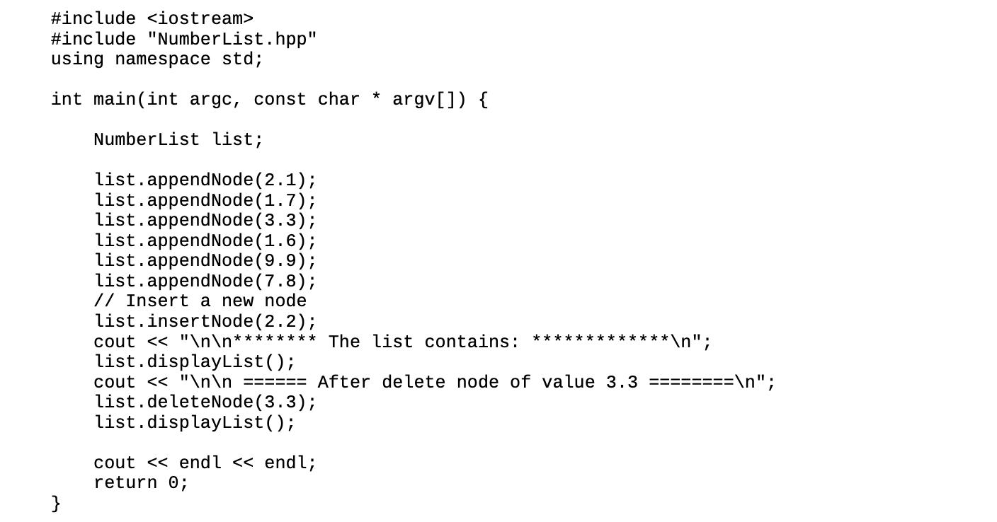 Solved Write a C++ code to implement a linked list data | Chegg.com