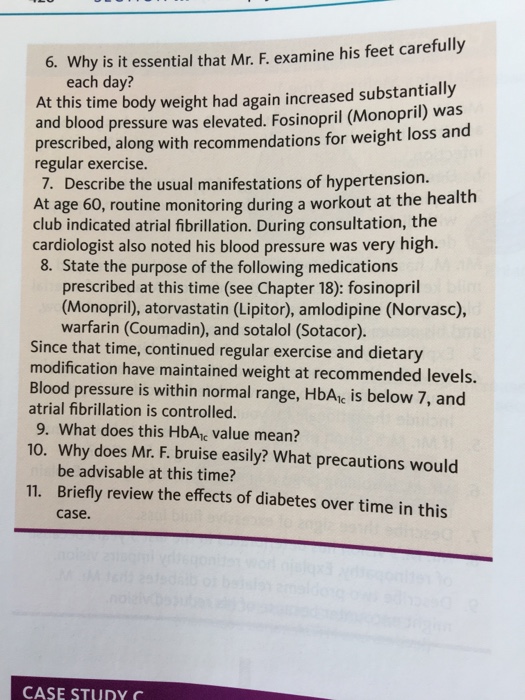 Solved CASE STUDY B Diabetes Mellitus Type2 Mr. F. Was | Chegg.com