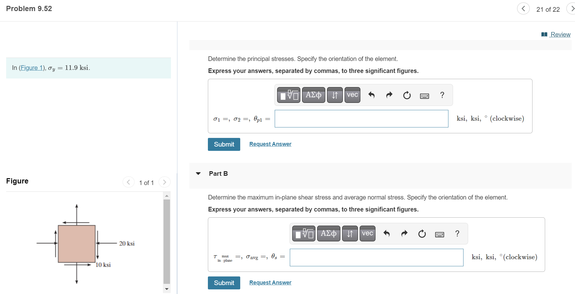 Solved Determine The Principal Stresses. Specify The | Chegg.com