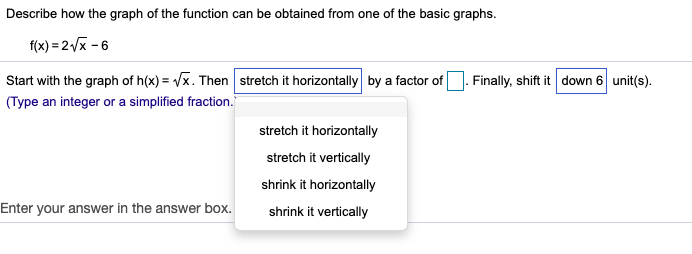 Solved Describe how the graph of the function can be | Chegg.com