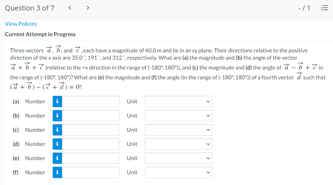 Solved Question 3 Of 7 1 View Policies Current Attempt Chegg Com