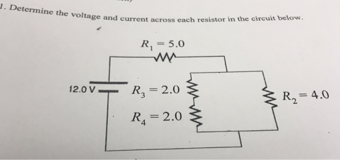 Solved determine the voltage and current across each | Chegg.com