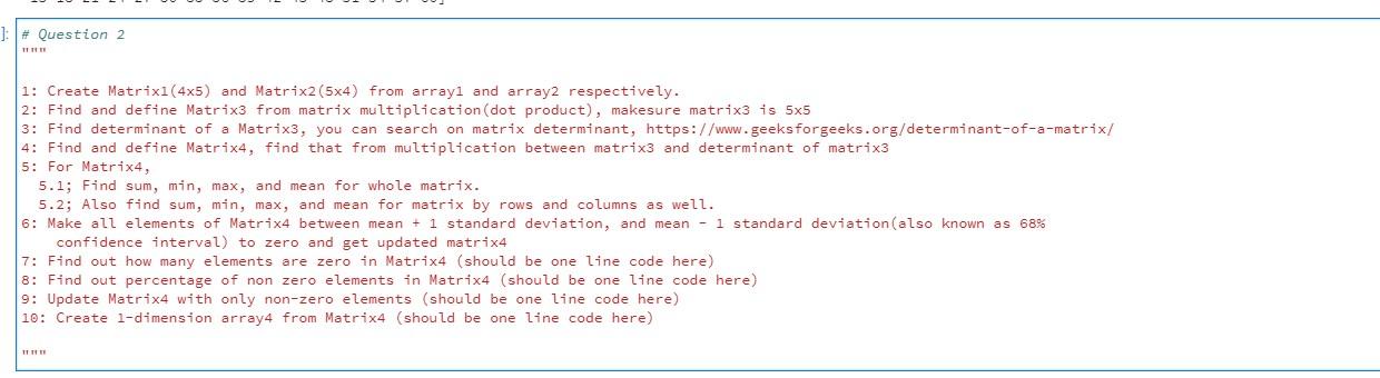 2: Find and define Matrix3 from matrix | Chegg.com