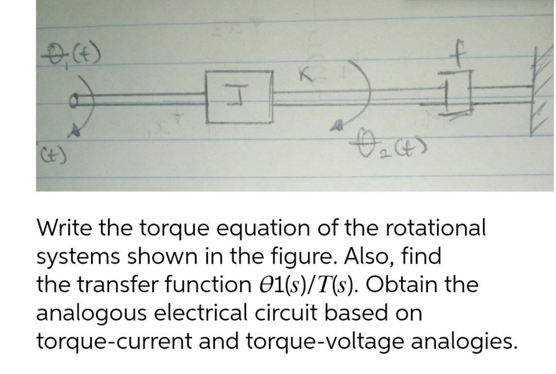 Solved K मे 고 O CA) Ct) Write the torque equation of the | Chegg.com