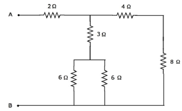 Solved 4Ω 2Ω W A W 3Ω 8 Ω 6Ω 6Ω B 