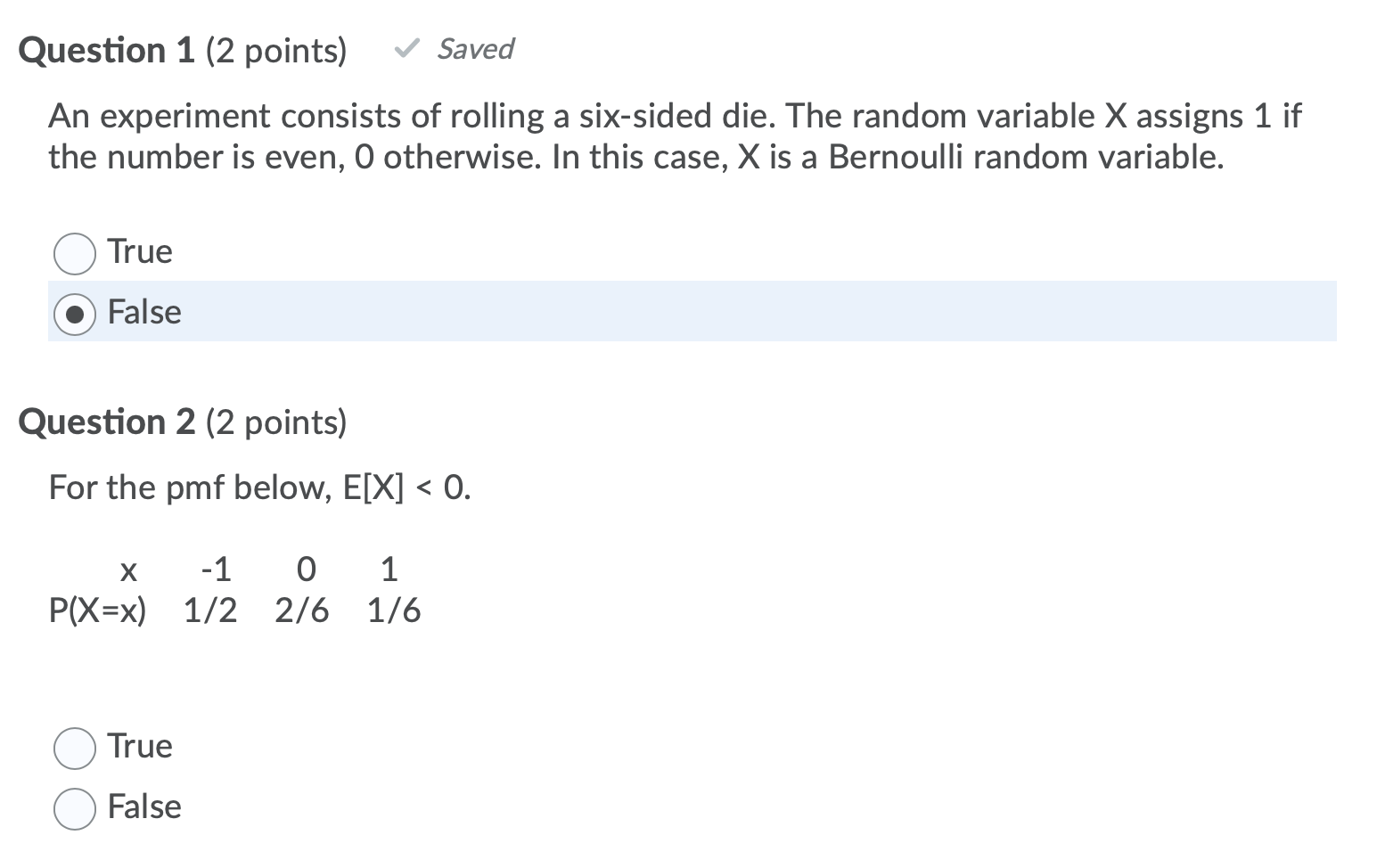 Solved Question 1 (2 points) Saved An experiment consists of | Chegg.com