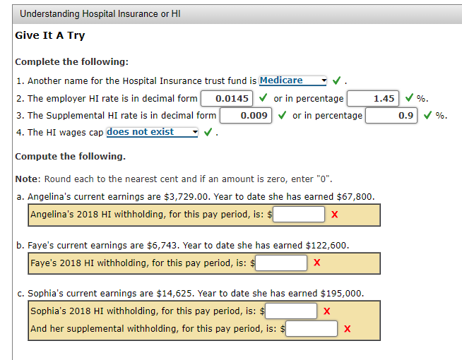 Solved Understanding Hospital Insurance Or HI Give It A Try | Chegg.com