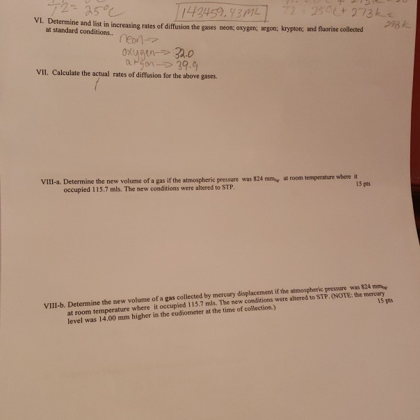 Solved VI. determine and list in increasing rates of