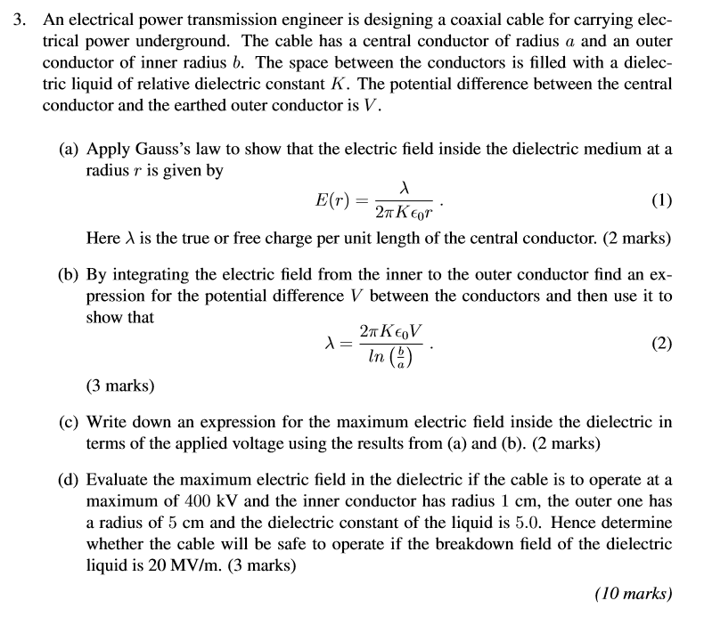 Solved 3. An electrical power transmission engineer is | Chegg.com