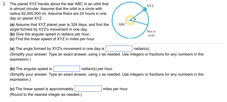 Solved 2. The planet XYZ travels about the star ABC in an | Chegg.com