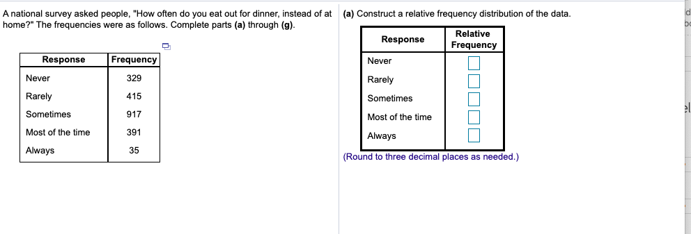 Solved a construct a relative frequency distribution of chegg