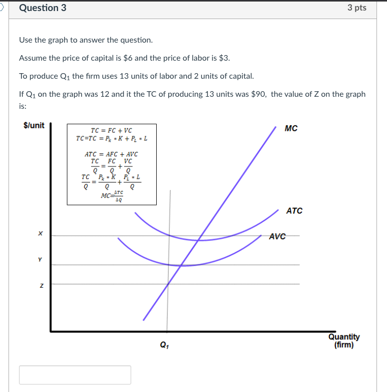 Solved Question 3 3 pts Use the graph to answer the | Chegg.com