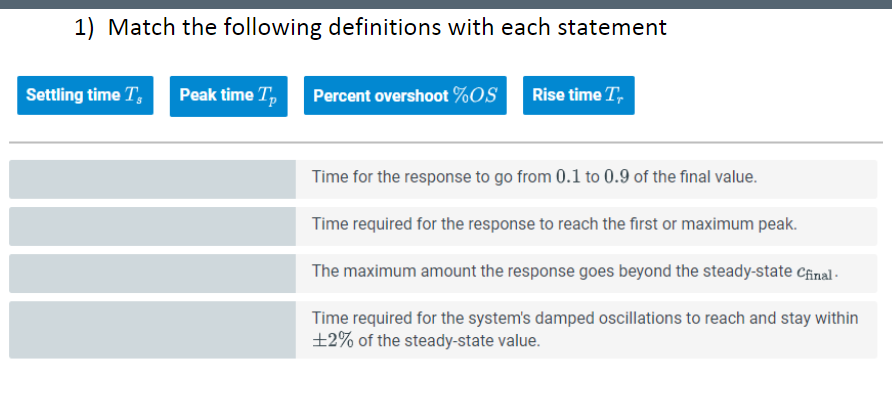 Solved 1) Match the following definitions with each | Chegg.com