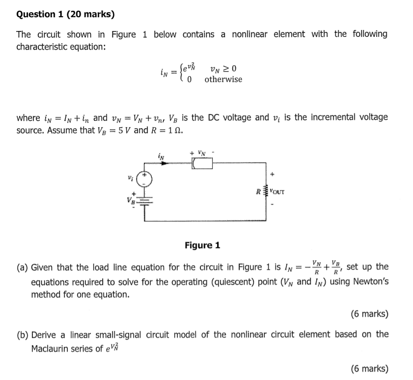 Solved Question 1 (20 marks) The circuit shown in Figure 1 | Chegg.com