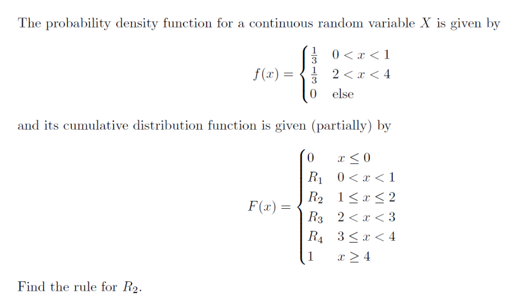 Solved The probability density function for a continuous | Chegg.com