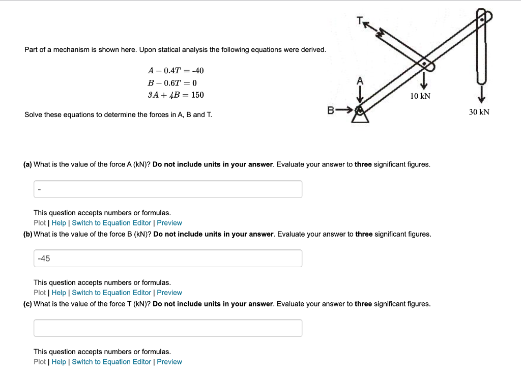 Solved Part of a mechanism is shown here. Upon statical | Chegg.com