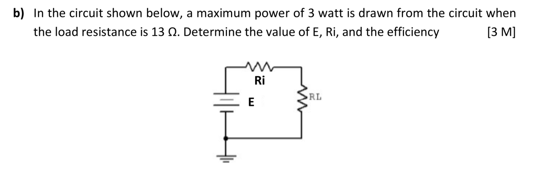 Solved b) In the circuit shown below, a maximum power of 3 | Chegg.com